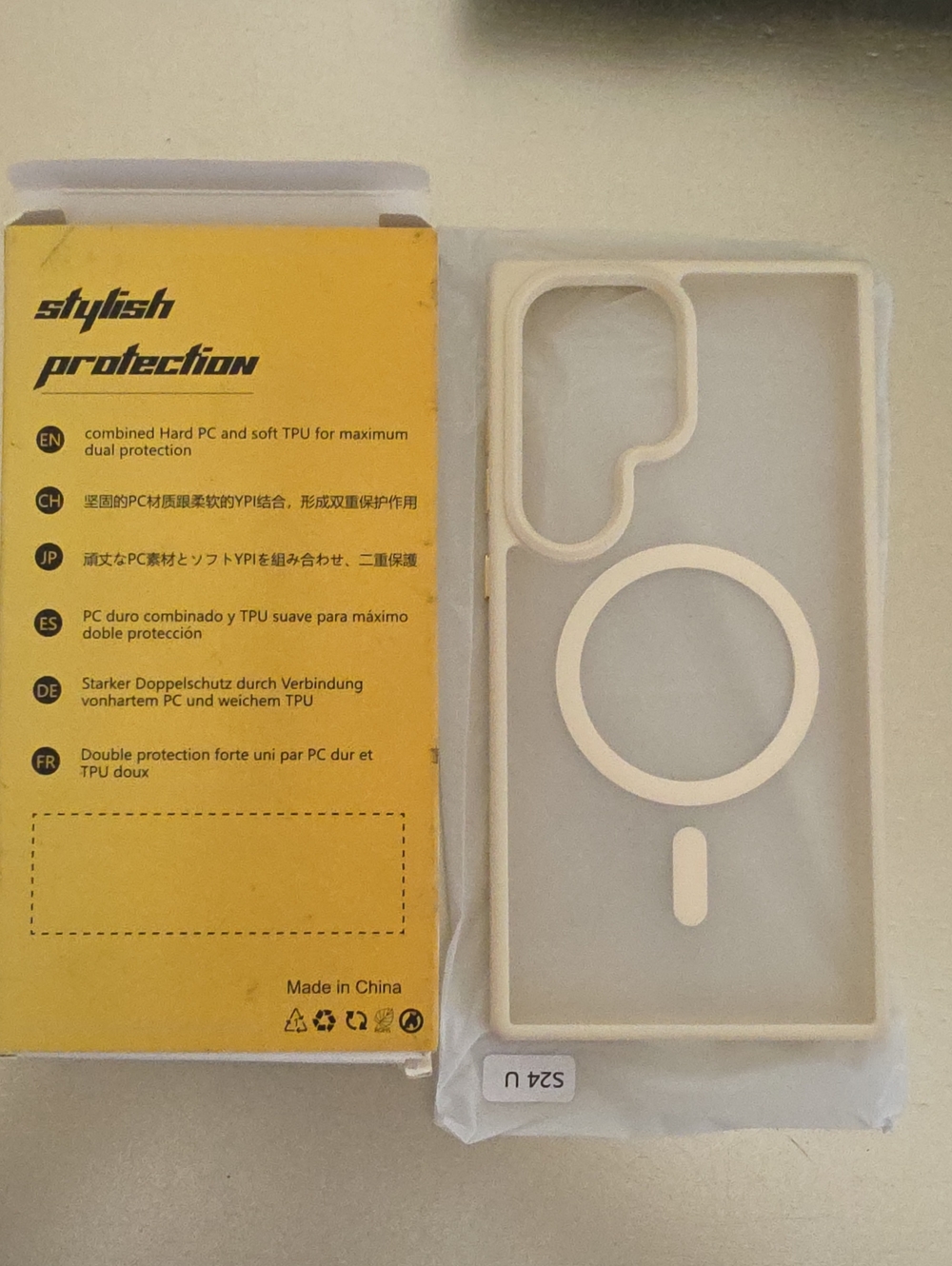 White MagSafe-Compatible Protective Phone Case For S24 Ultra
